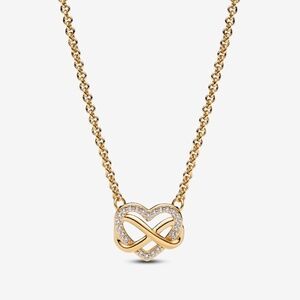 Pandora Infinity Heart Gold Collier Necklace